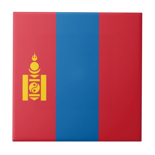 Vlag van Mongolië Tegeltje (Voorkant)