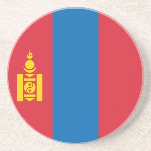 Vlag van Mongolië Zandsteen Onderzetter (Voorkant)
