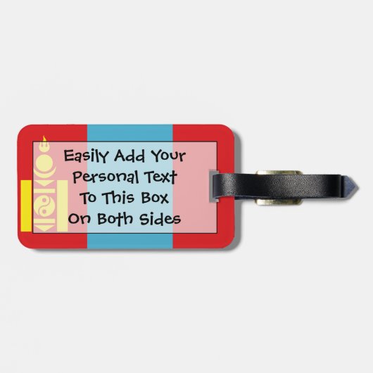 Vlag van Mongoolse ID Persoonlijk Bagagelabel (Achterkant horizontaal)