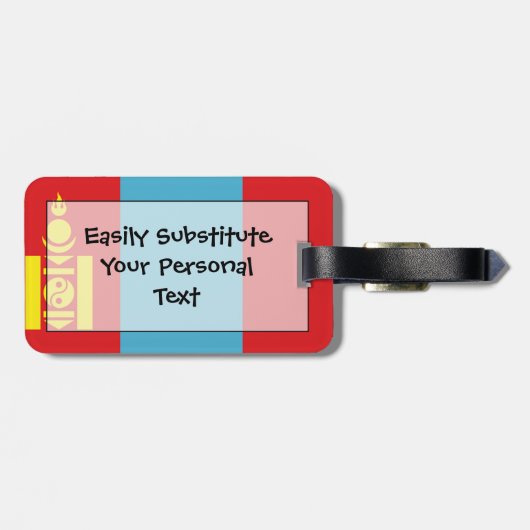 Vlag van Mongoolse ID Persoonlijk Bagagelabel (Achterkant horizontaal)