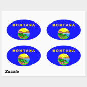 Vlag van Montana, Big Sky land Ovale Sticker (Vel)