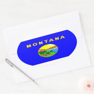 Vlag van Montana, Big Sky land Ovale Sticker