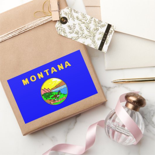 Vlag van Montana, Big Sky land Rechthoekige Sticker (Geschenken)