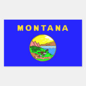Vlag van Montana, Big Sky land Rechthoekige Sticker (Voorkant)