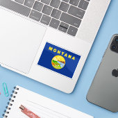 Vlag van Montana Sticker (Laptop met iPhone)