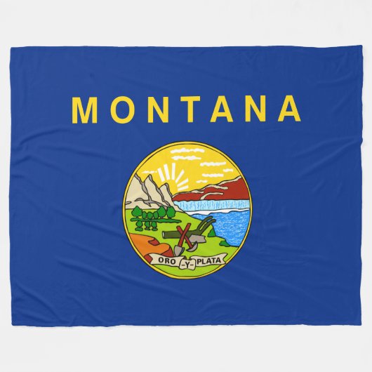 Vlag van Montana (VS-staat) Fleece Deken (Voorkant (Horizontaal))