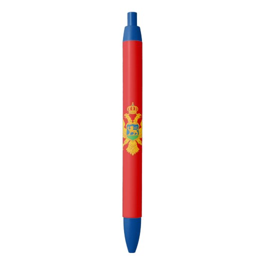 Vlag van Montenegro Blauwe Inkt Pen (Voorkant Verticaal)