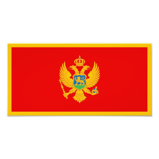 Vlag van Montenegro Foto Afdruk (Voorkant)