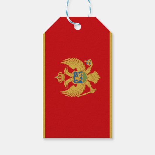 Vlag van Montenegro Gift Label Cadeaulabel (Voorkant)