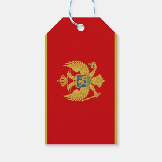 Vlag van Montenegro Gift Label Cadeaulabel (Achterkant)