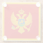 Vlag van Montenegro Glazen Onderzetter (Achterkant)