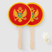 Vlag van Montenegro Handwaaier (Voorkant en achterkant)