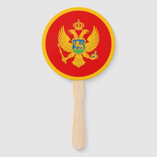 Vlag van Montenegro Handwaaier (Voorkant)
