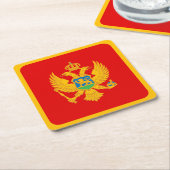 Vlag van Montenegro Kartonnen Onderzetters (Schuin)