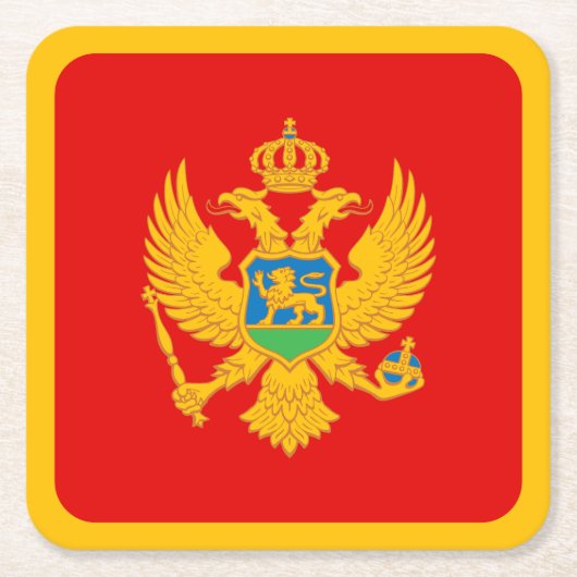 Vlag van Montenegro Kartonnen Onderzetters (Voorkant)