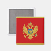 Vlag van Montenegro Magnet (Voorkant / Achterkant)