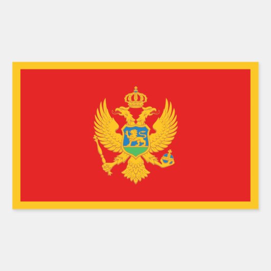 Vlag van Montenegro Rechthoekige Sticker (Voorkant)