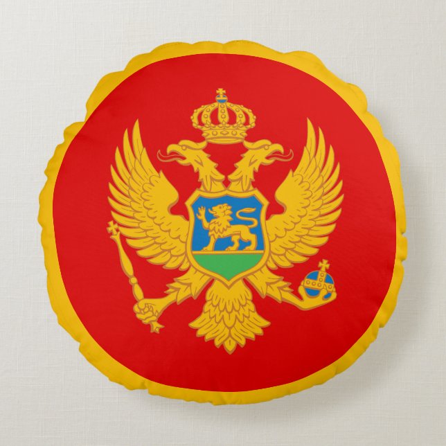 Vlag van Montenegro Rond Kussen (Voorkant)