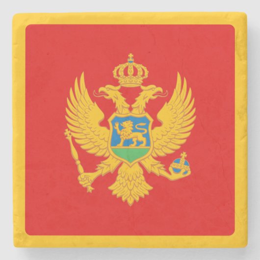 Vlag van Montenegro Stenen Onderzetter (Voorkant)
