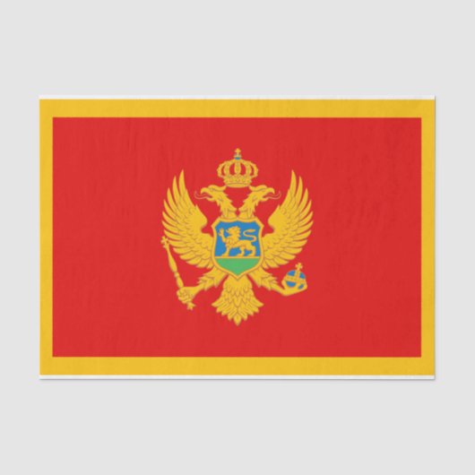 Vlag van Montenegro Tissuepapier (Voorkant)