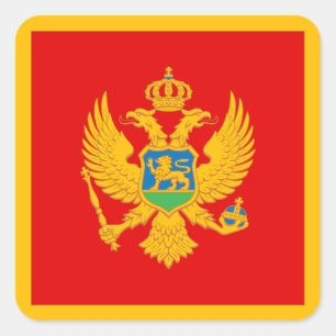 Vlag van Montenegro Vierkante Sticker