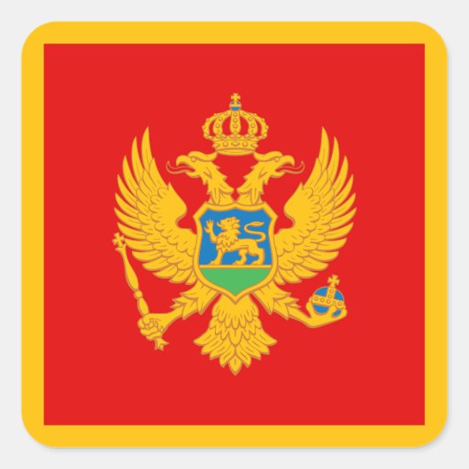Vlag van Montenegro Vierkante Sticker (Voorkant)