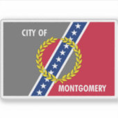 Vlag van Montgomery, Alabama Sticker (Voorkant)