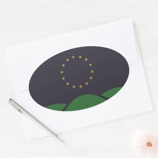 Vlag van Montpelier, Vermont Ovale Sticker (Envelop)