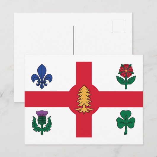 Vlag van Montreal, Briefkaart Quebec (Voorkant / Achterkant)