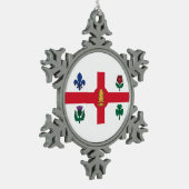 Vlag van Montreal, Que Tin Sneeuwvlok Ornament (Links)