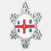 Vlag van Montreal, Que Tin Sneeuwvlok Ornament (Rechts)
