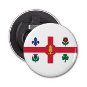 Vlag van Montreal, Quebec Button Flesopener (Voorkant)