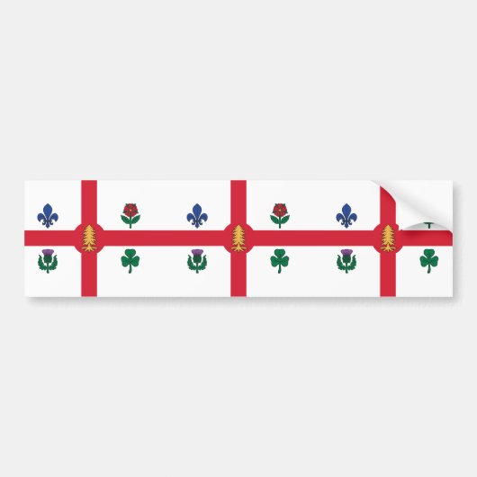 Vlag van Montreal (Quebec, Canada) Bumpersticker (Voorkant)