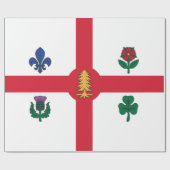 Vlag van Montreal (Quebec, Canada) Cadeaupapier (Vlak)