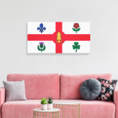 Vlag van Montreal (Quebec, Canada) Canvas Afdruk (Insitu (Woonkamer))