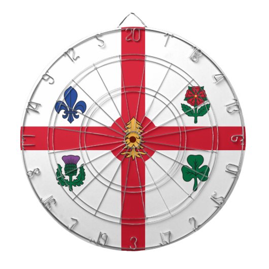 Vlag van Montreal (Quebec, Canada) Dartbord (Voorkant)