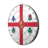 Vlag van Montreal (Quebec, Canada) Dartbord (Voorkant Rechts)