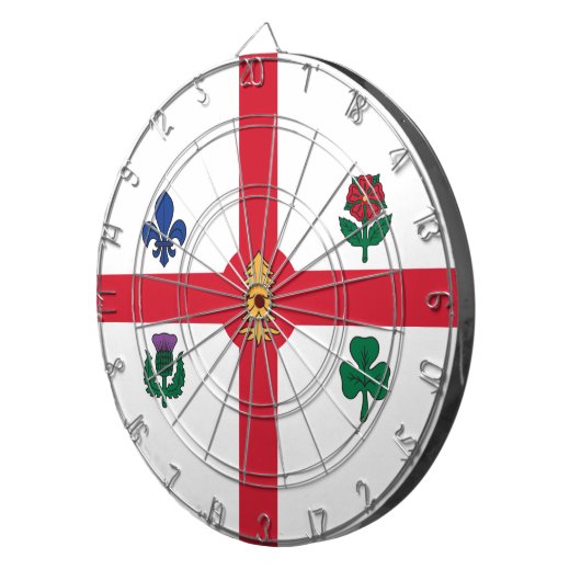 Vlag van Montreal (Quebec, Canada) Dartbord (Voorkant Rechts)