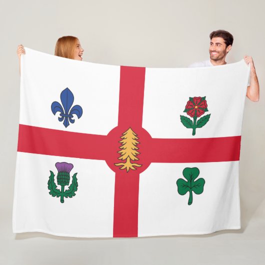 Vlag van Montreal (Quebec, Canada) Fleece Deken (In situ)