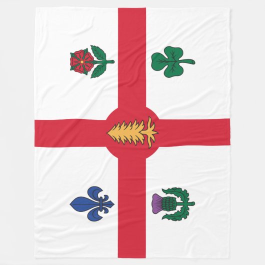 Vlag van Montreal (Quebec, Canada) Fleece Deken (Voorkant)