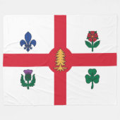 Vlag van Montreal (Quebec, Canada) Fleece Deken (Voorkant (Horizontaal))