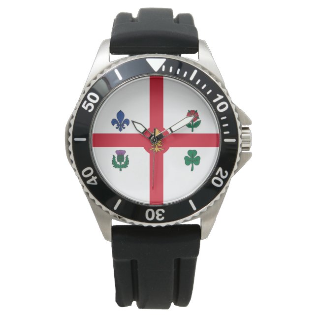 Vlag van Montreal (Quebec, Canada) Horloge (Voorkant)