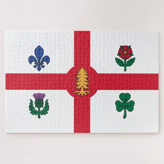 Vlag van Montreal (Quebec, Canada) Legpuzzel (Horizontaal)