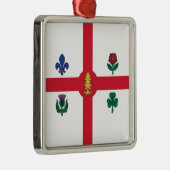 Vlag van Montreal (Quebec, Canada) Metalen Ornament (Rechts)