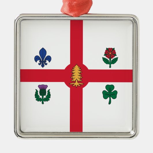 Vlag van Montreal (Quebec, Canada) Metalen Ornament (Voorkant)