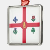 Vlag van Montreal (Quebec, Canada) Metalen Ornament (Links)