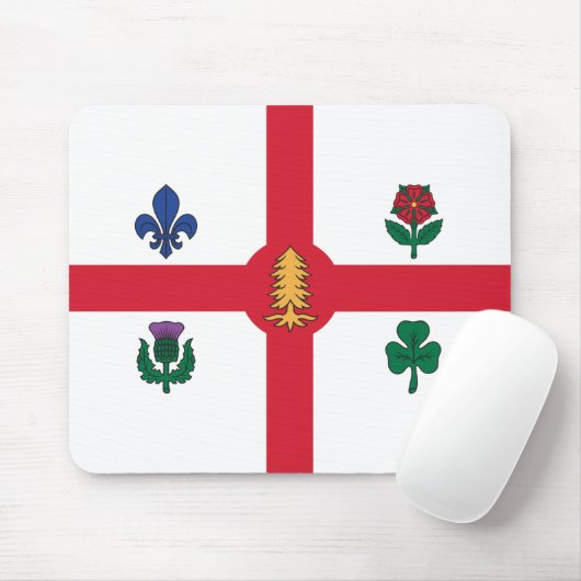Vlag van Montreal (Quebec, Canada) Muismat (Met muis)