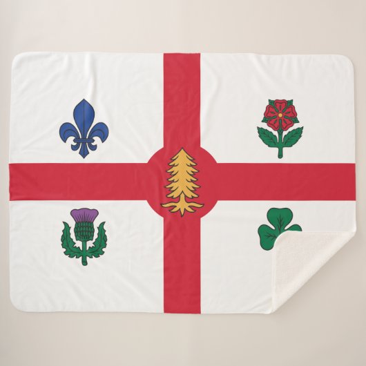 Vlag van Montreal (Quebec, Canada) Sherpa Deken (Voorkant (horizontaal))