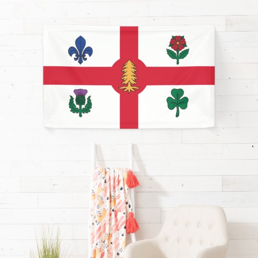 Vlag van Montreal (Quebec, Canada) Spandoek (Insitu)
