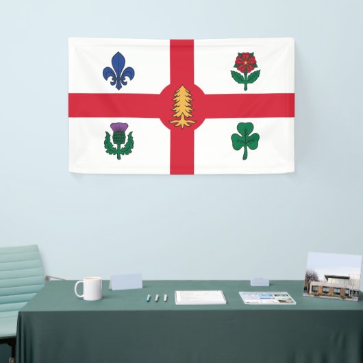 Vlag van Montreal (Quebec, Canada) Spandoek (Beurs)